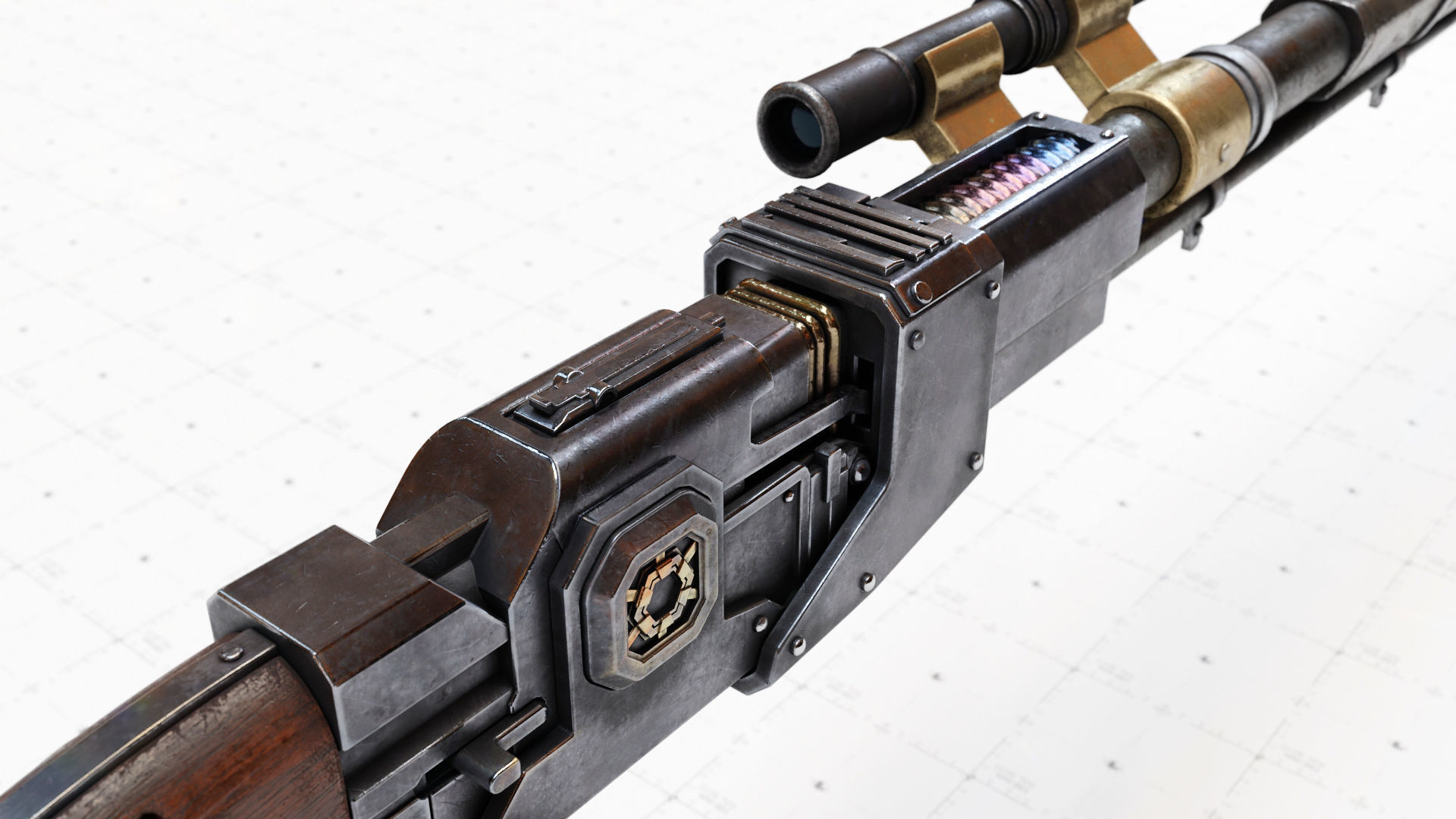 Mandalorian Amban Rifle - 3D Asset Kit PBR Low-poly 3D model_6