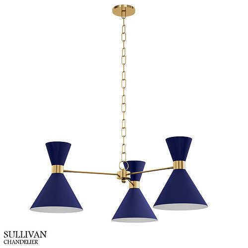 SULLIVAN chandelier in navy gold 3D model