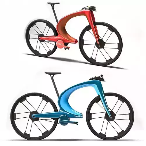 Scifi Bicycle Low-poly 3D model