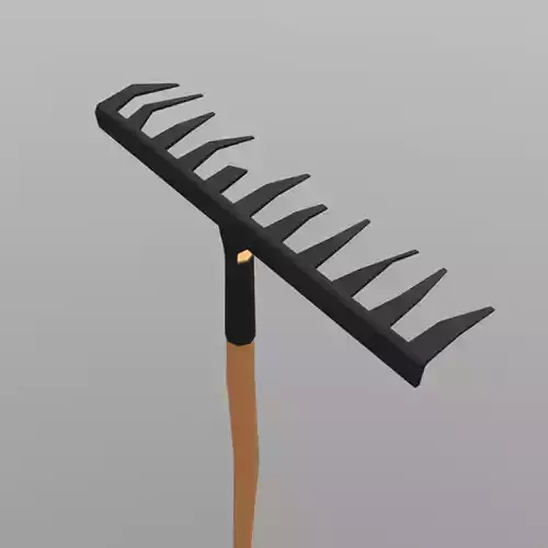 Rake cartoon low poly Free low-poly 3D model