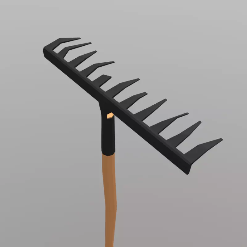 Rake cartoon low poly Free low-poly 3D model