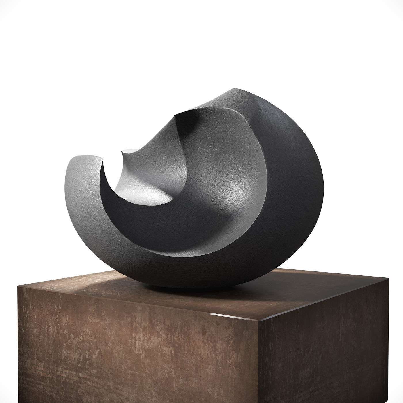 James Oughtibridge Jet Black Concave sculpture 3D model_2