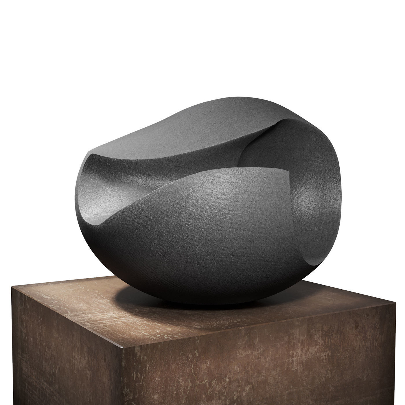 James Oughtibridge Jet Black Concave sculpture 3D model_1
