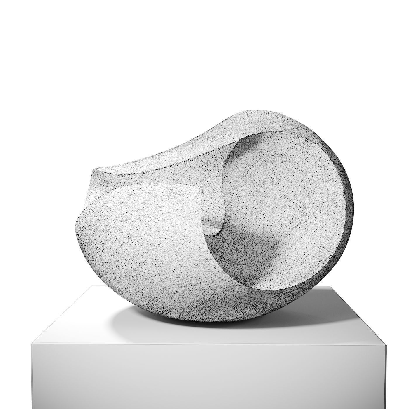 James Oughtibridge Jet Black Concave sculpture 3D model_4