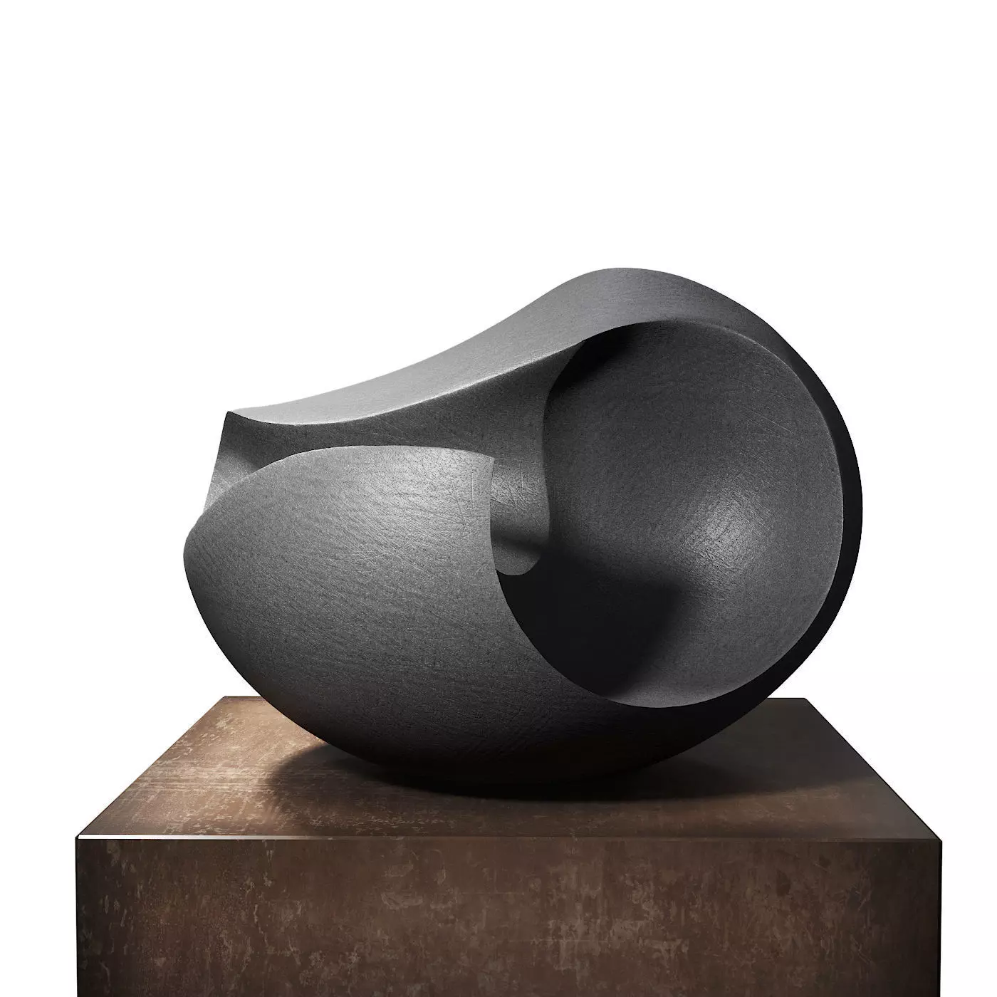 James Oughtibridge Jet Black Concave sculpture 3D model_0