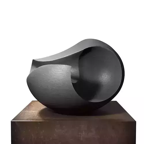 James Oughtibridge Jet Black Concave sculpture