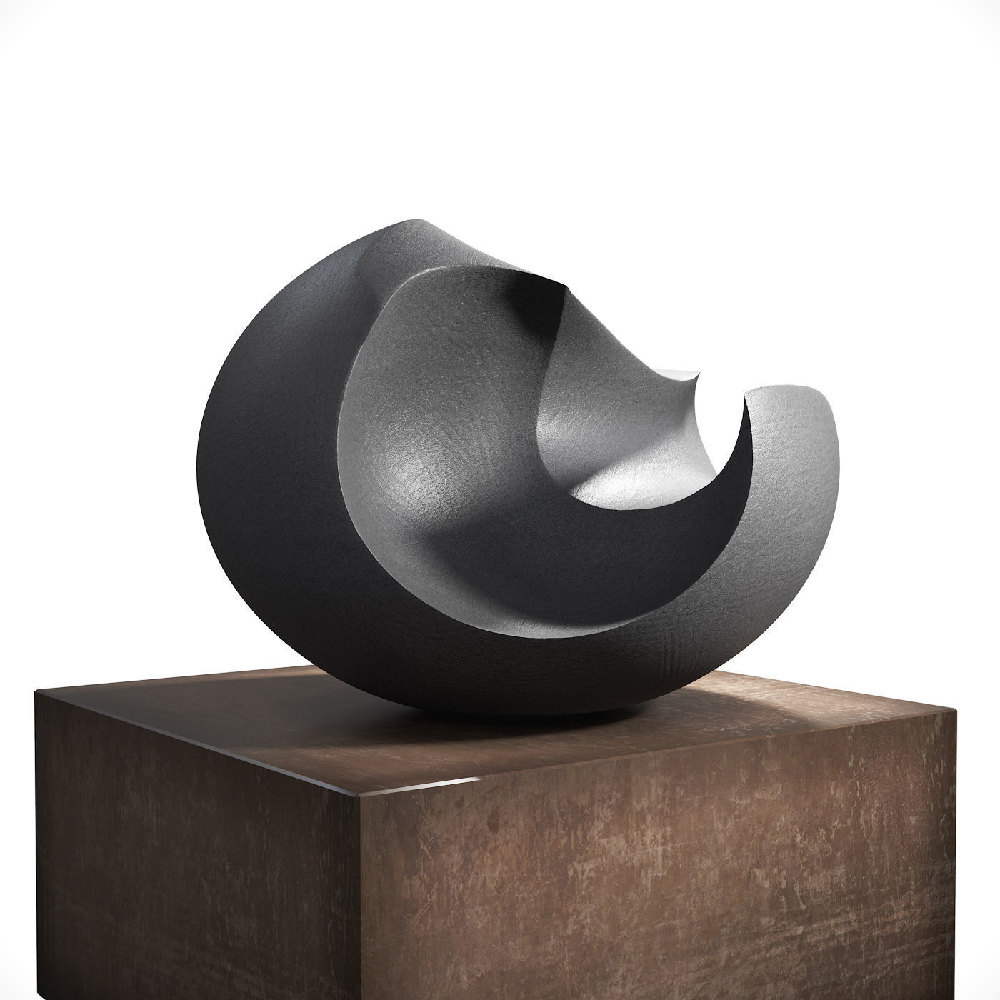 James Oughtibridge Jet Black Concave sculpture 3D model_3