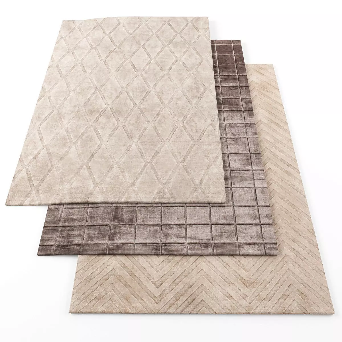 Rugs-826 three rugs with patterns Low-poly 3D model_0