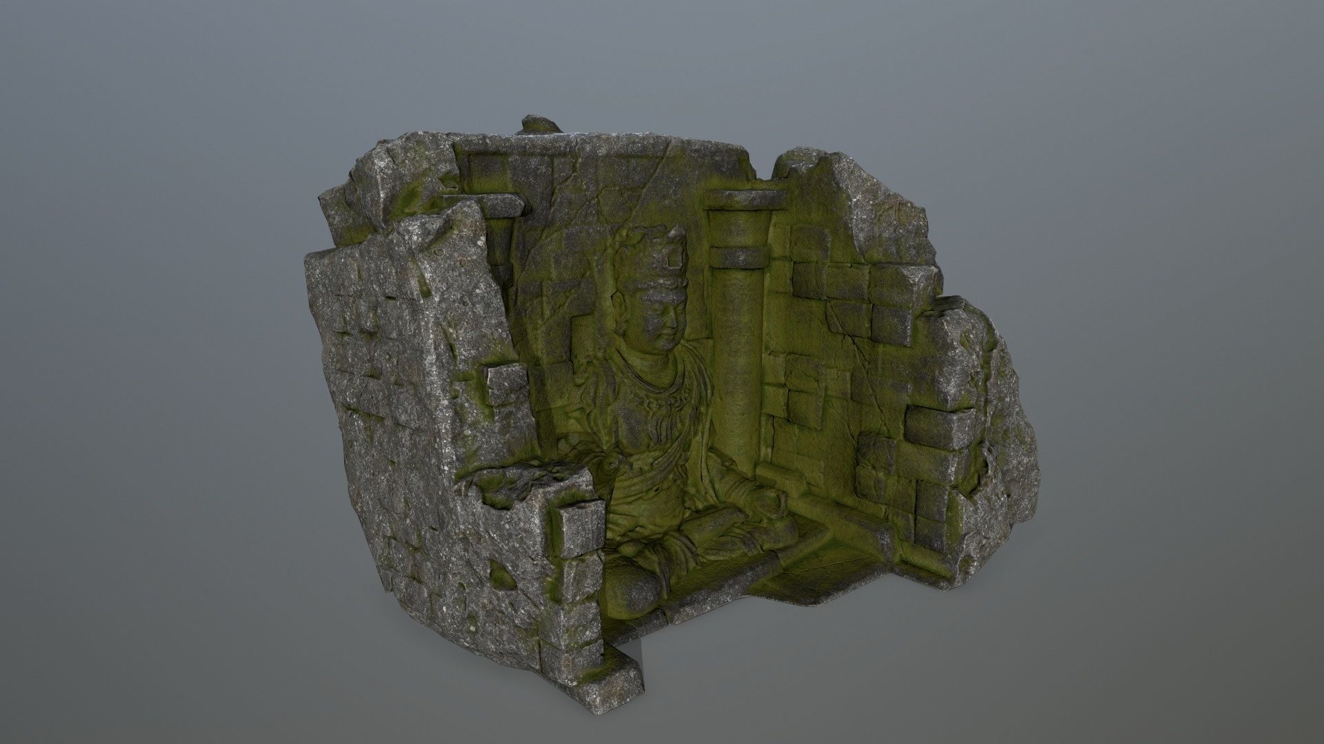 buda temple Low-poly 3D model_4