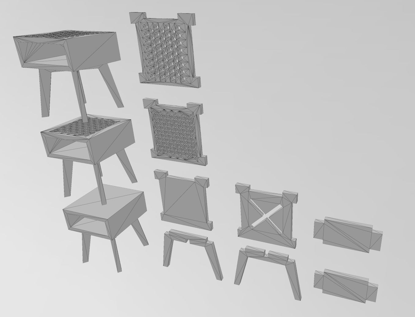 Miniature set of bedroom furniture for model making props 3D print model_28
