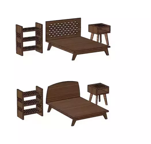 Miniature set of bedroom furniture for model making props 3D print model