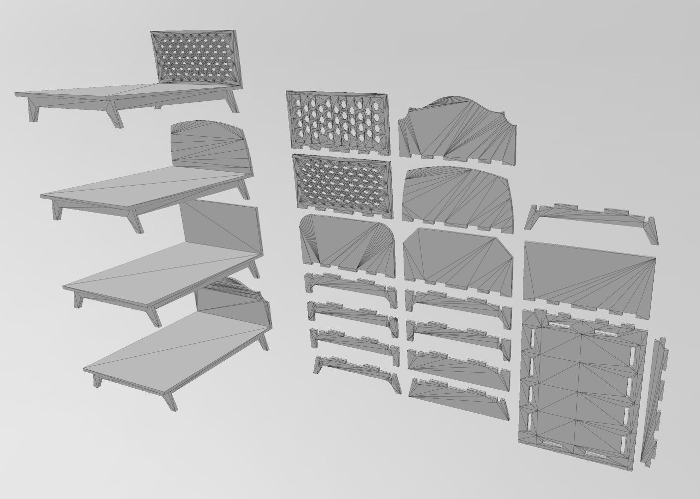 Miniature set of bedroom furniture for model making props 3D print model_25
