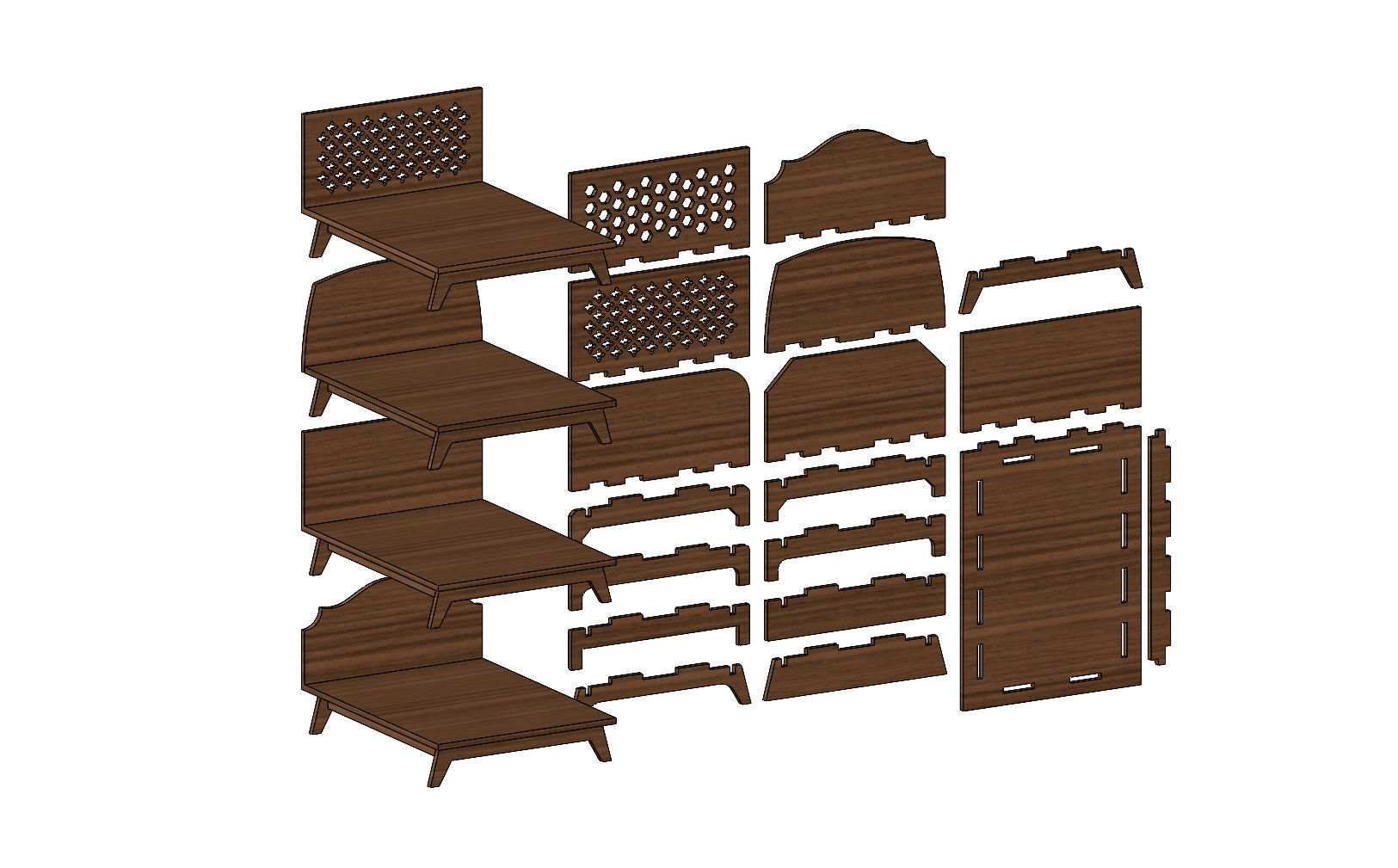 Miniature set of bedroom furniture for model making props 3D print model_6