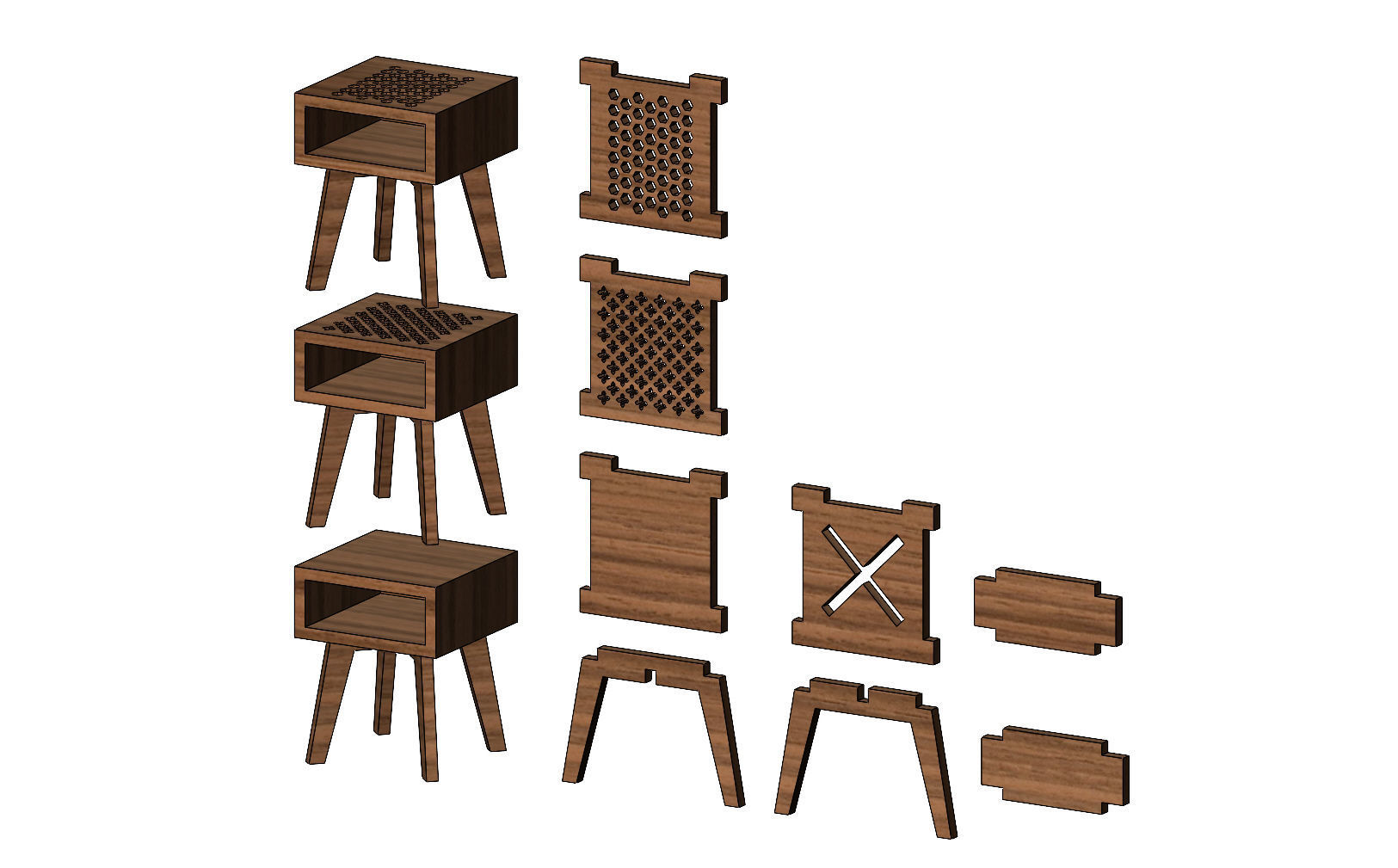 Miniature set of bedroom furniture for model making props 3D print model_3