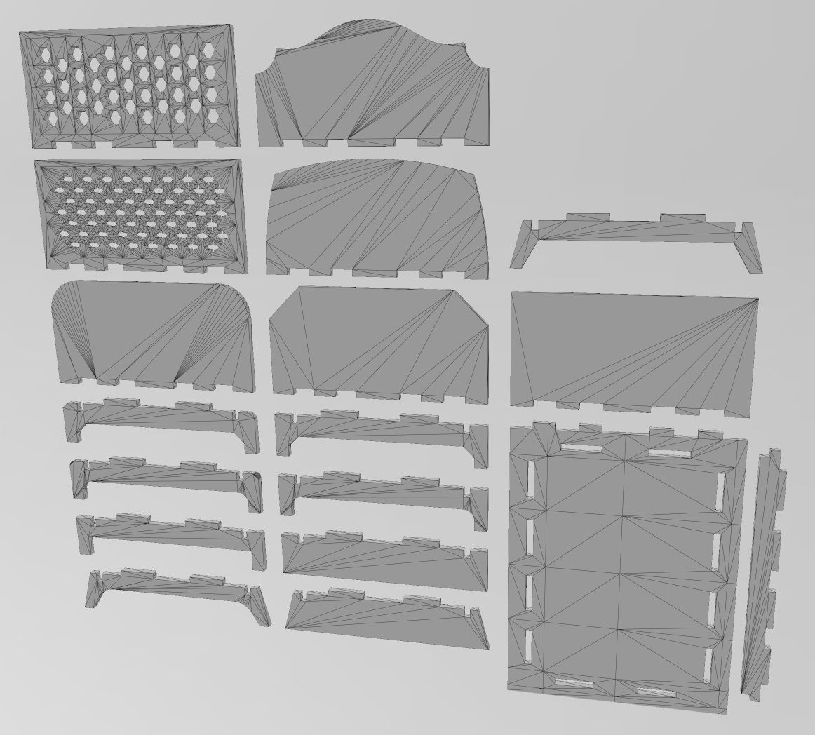 Miniature set of bedroom furniture for model making props 3D print model_27