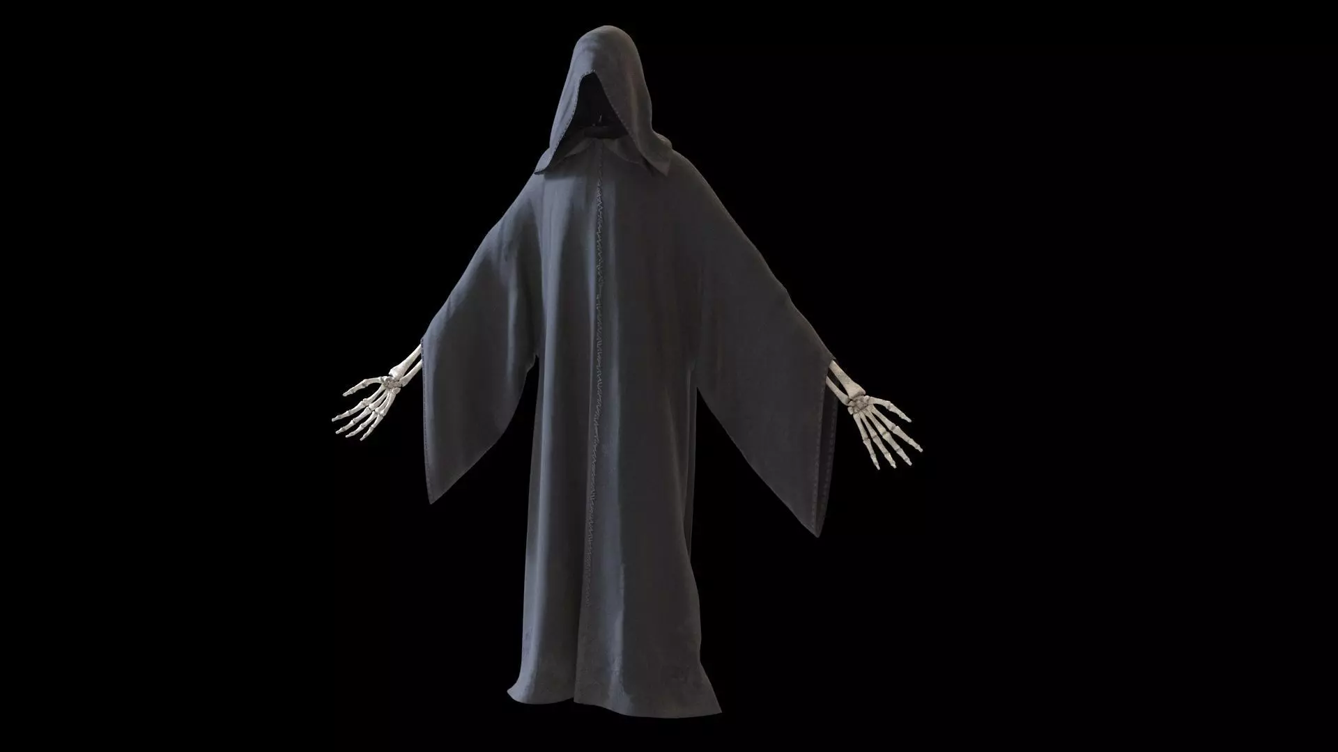 Reaper cloak with skeletons Low-poly 3D model_0