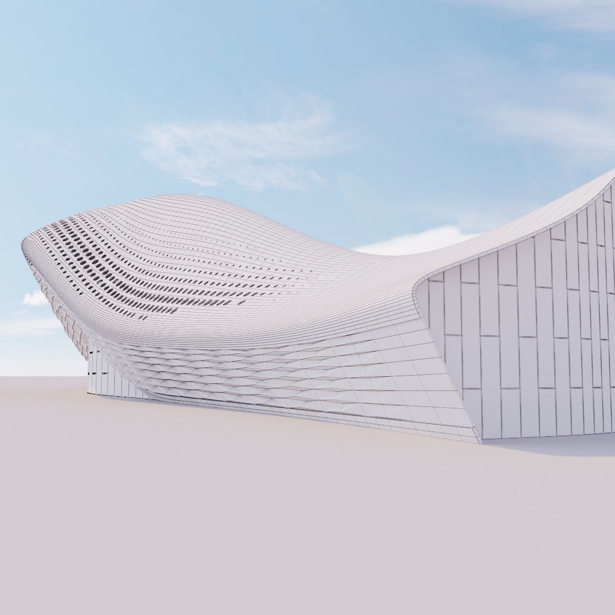 Futuristic building 17 3D model_6