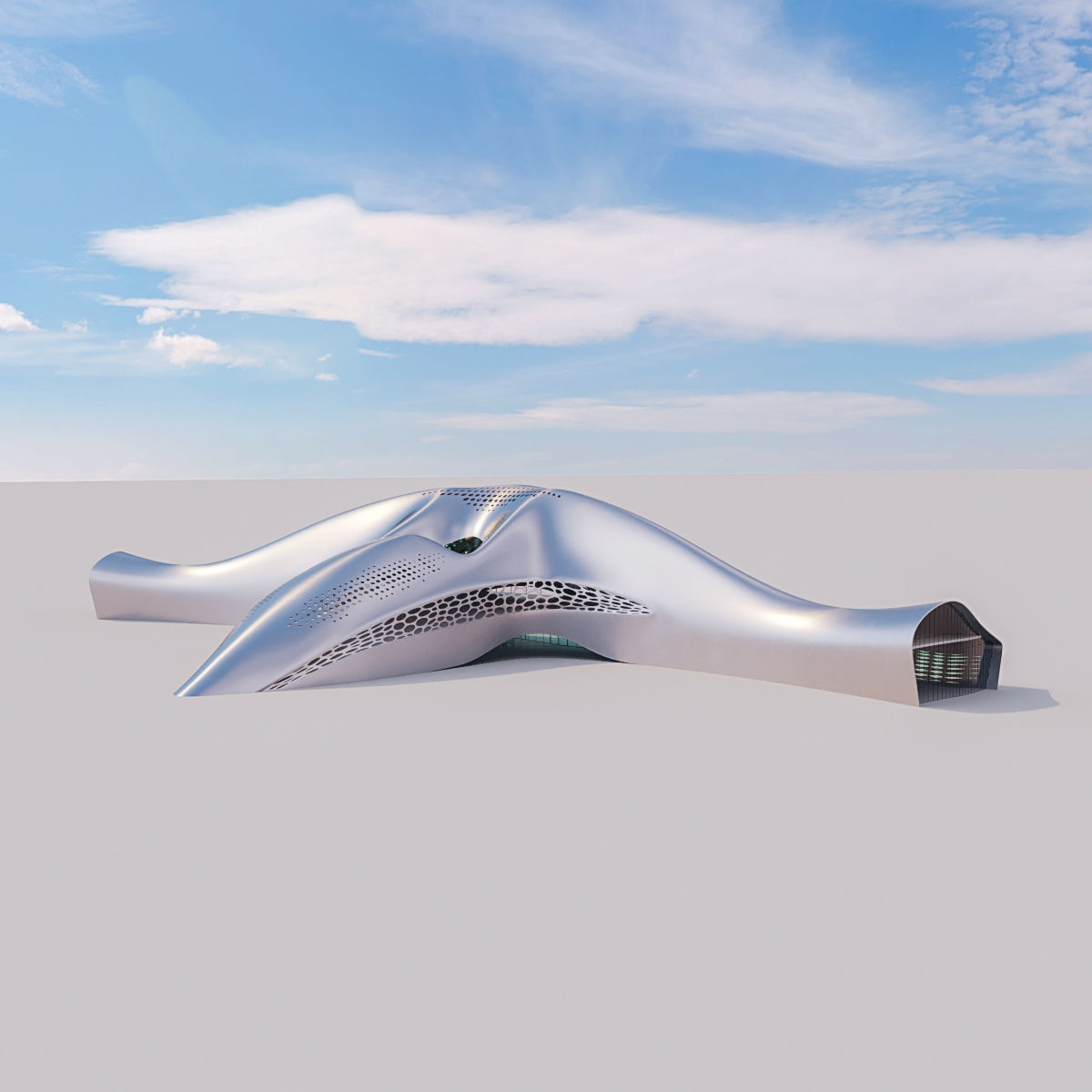 Futuristic building 17 3D model_1