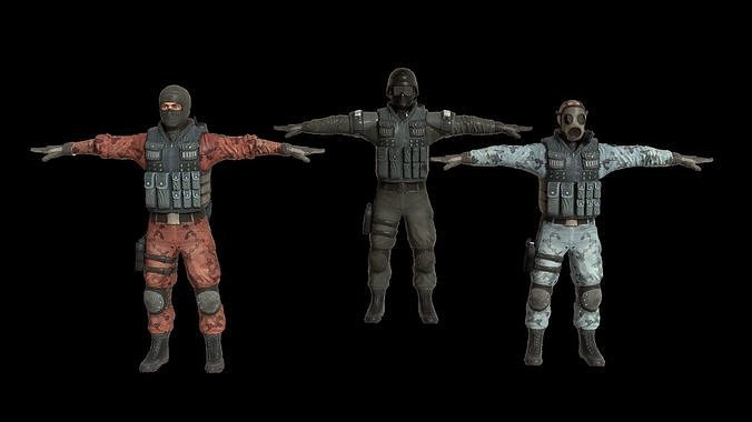 sawt police Low-poly 3D model