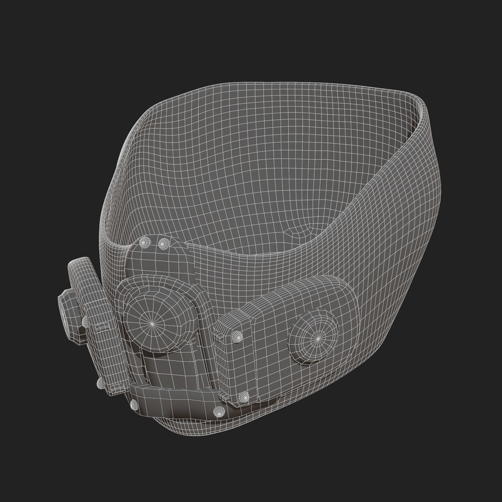 Gas mask respirator scifi futuristic 3d  Low-poly 3D model_11
