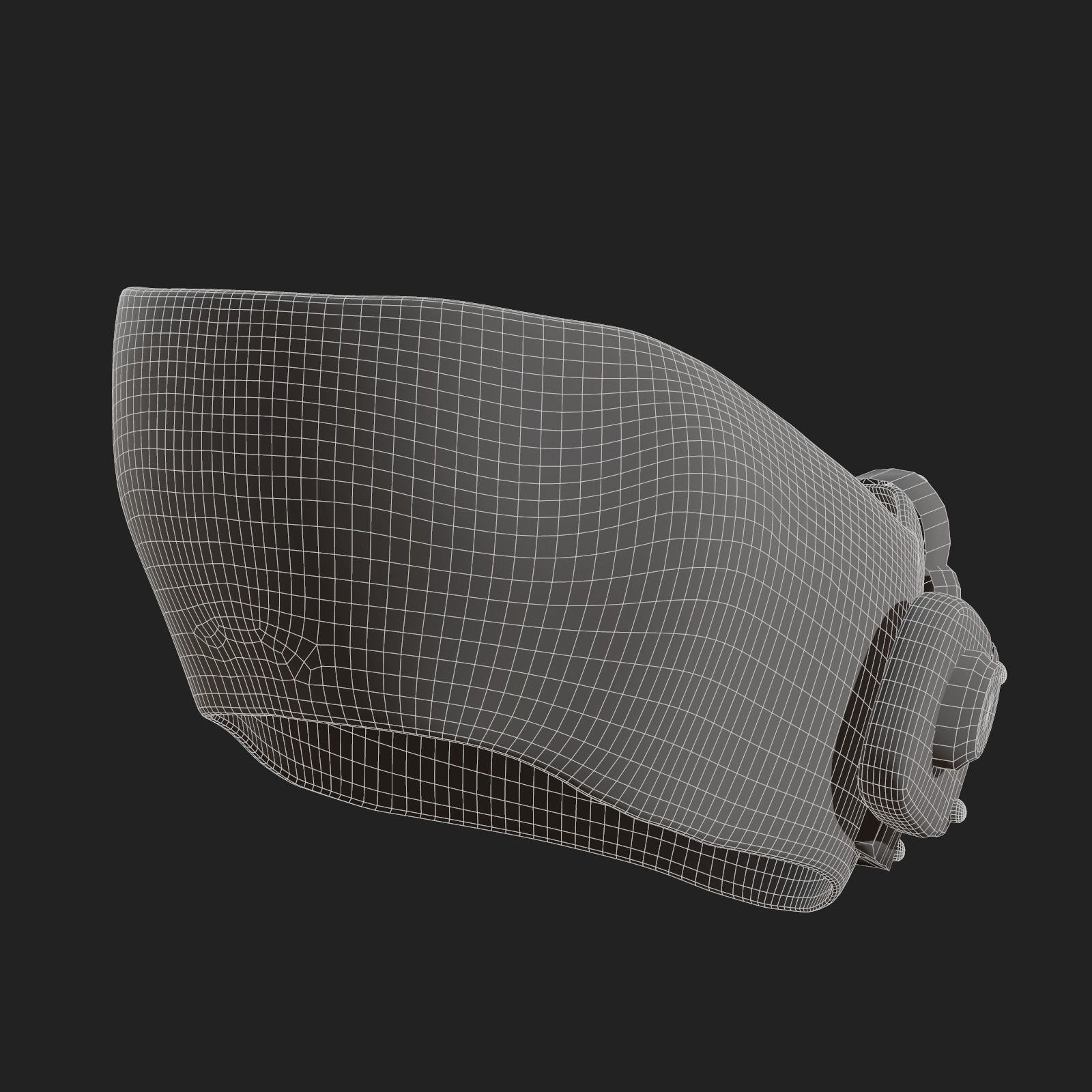 Gas mask respirator scifi futuristic 3d  Low-poly 3D model_10