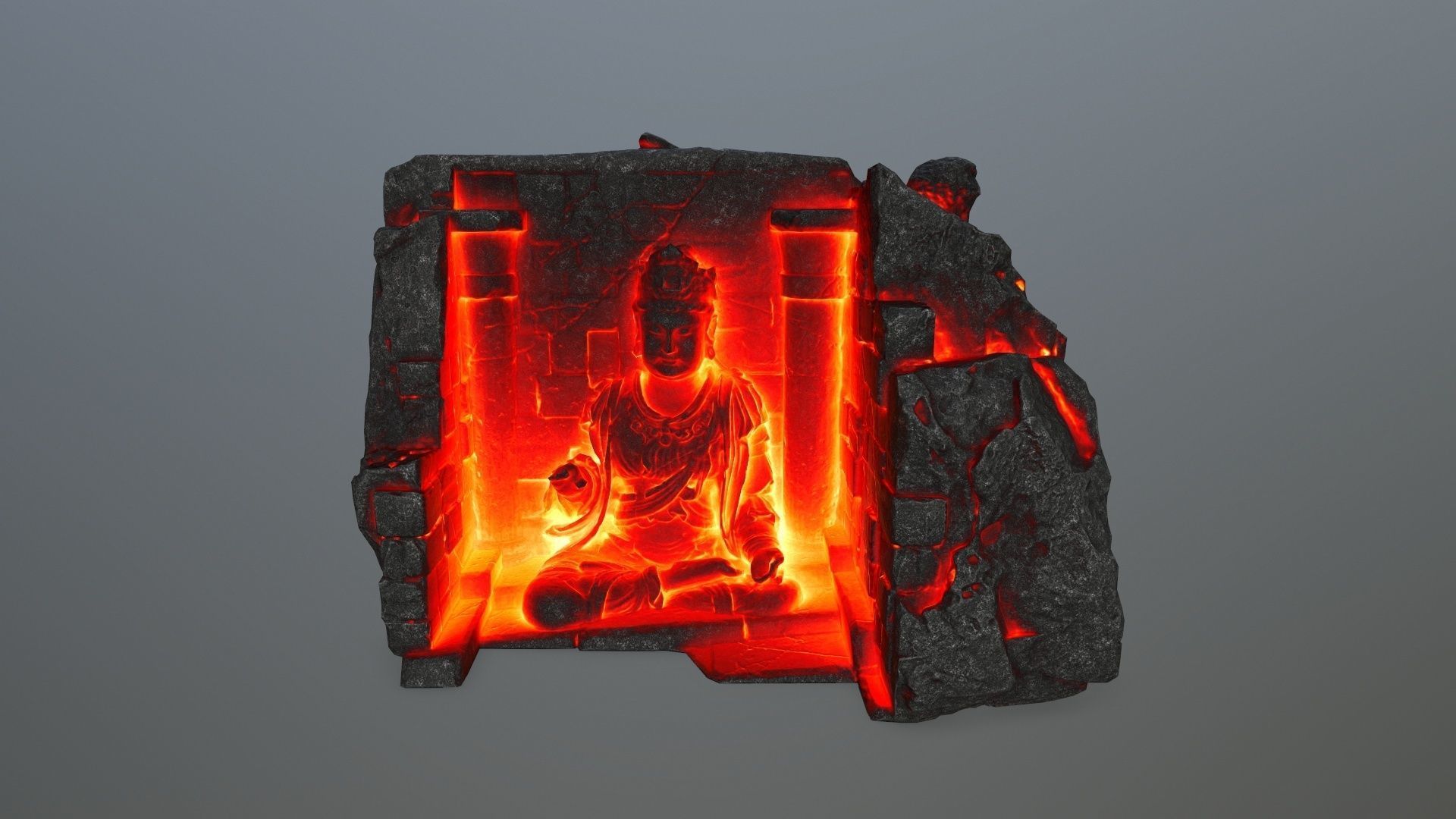 buda temple  Low-poly 3D model_11