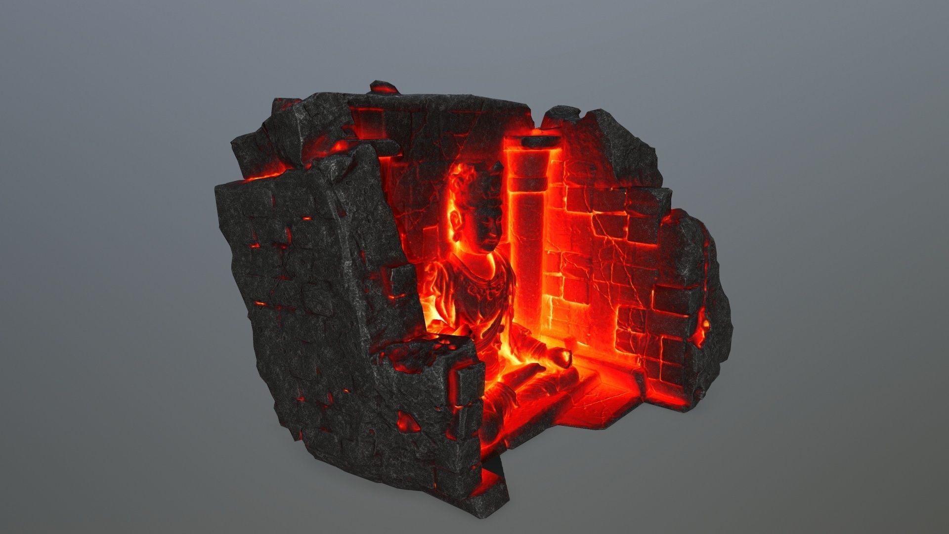 buda temple  Low-poly 3D model_4