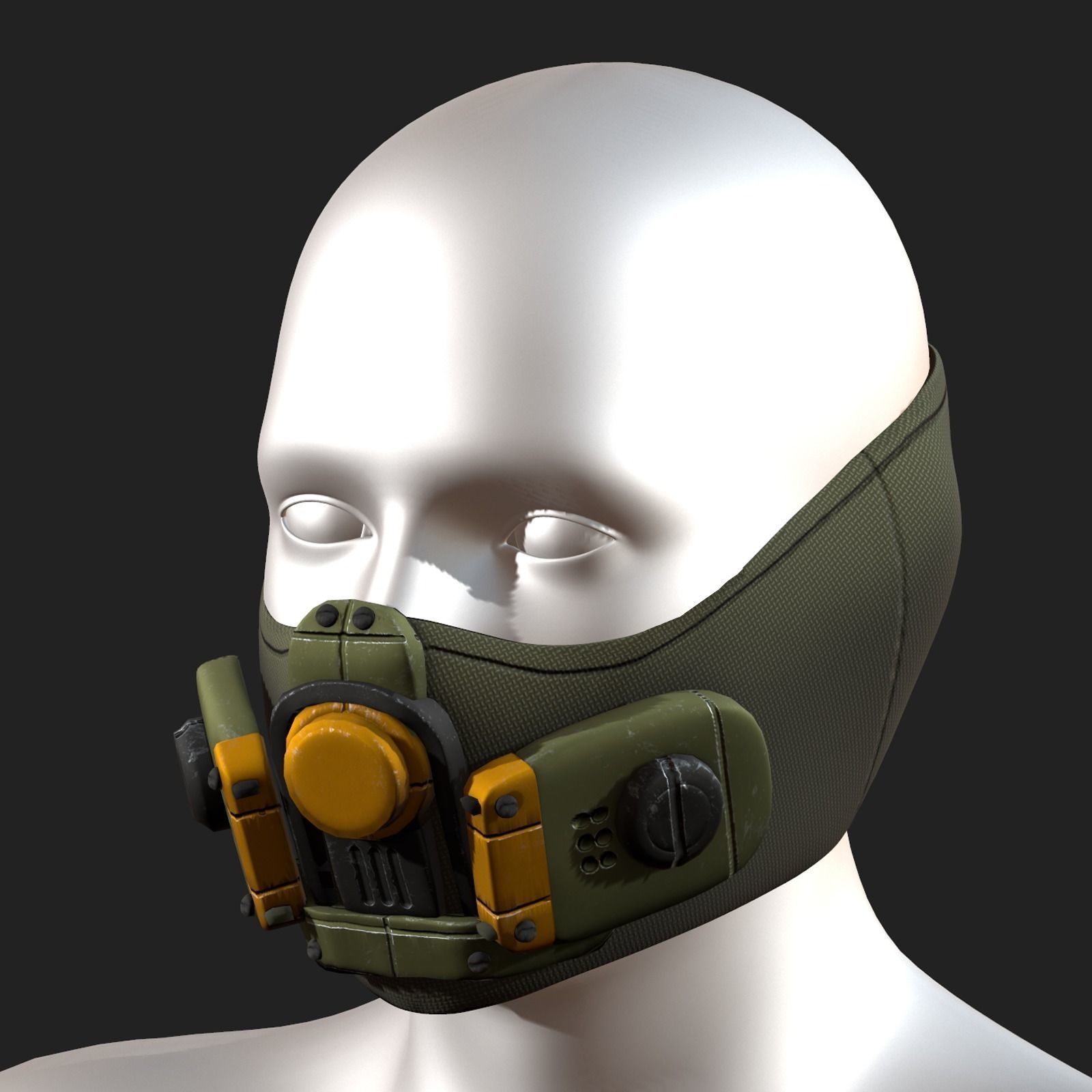 Gas mask helmet 3d safety isolated  Low-poly 3D model_9