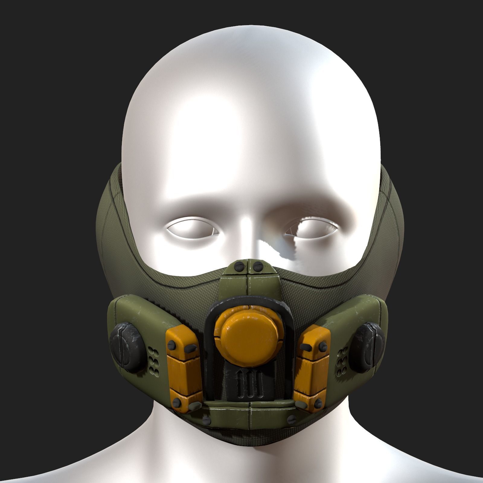Gas mask helmet 3d safety isolated  Low-poly 3D model_8