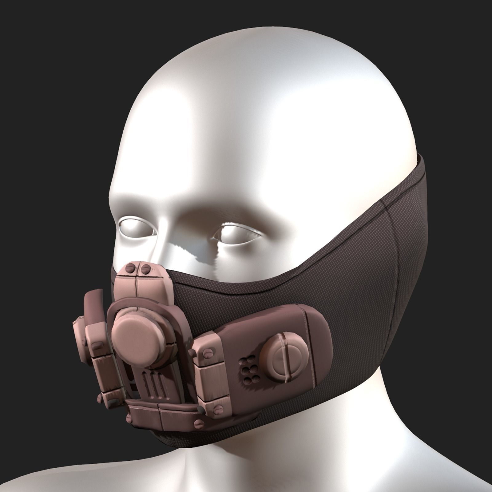 Gas mask respirator scifi futuristic 3d Low-poly 3D model_8