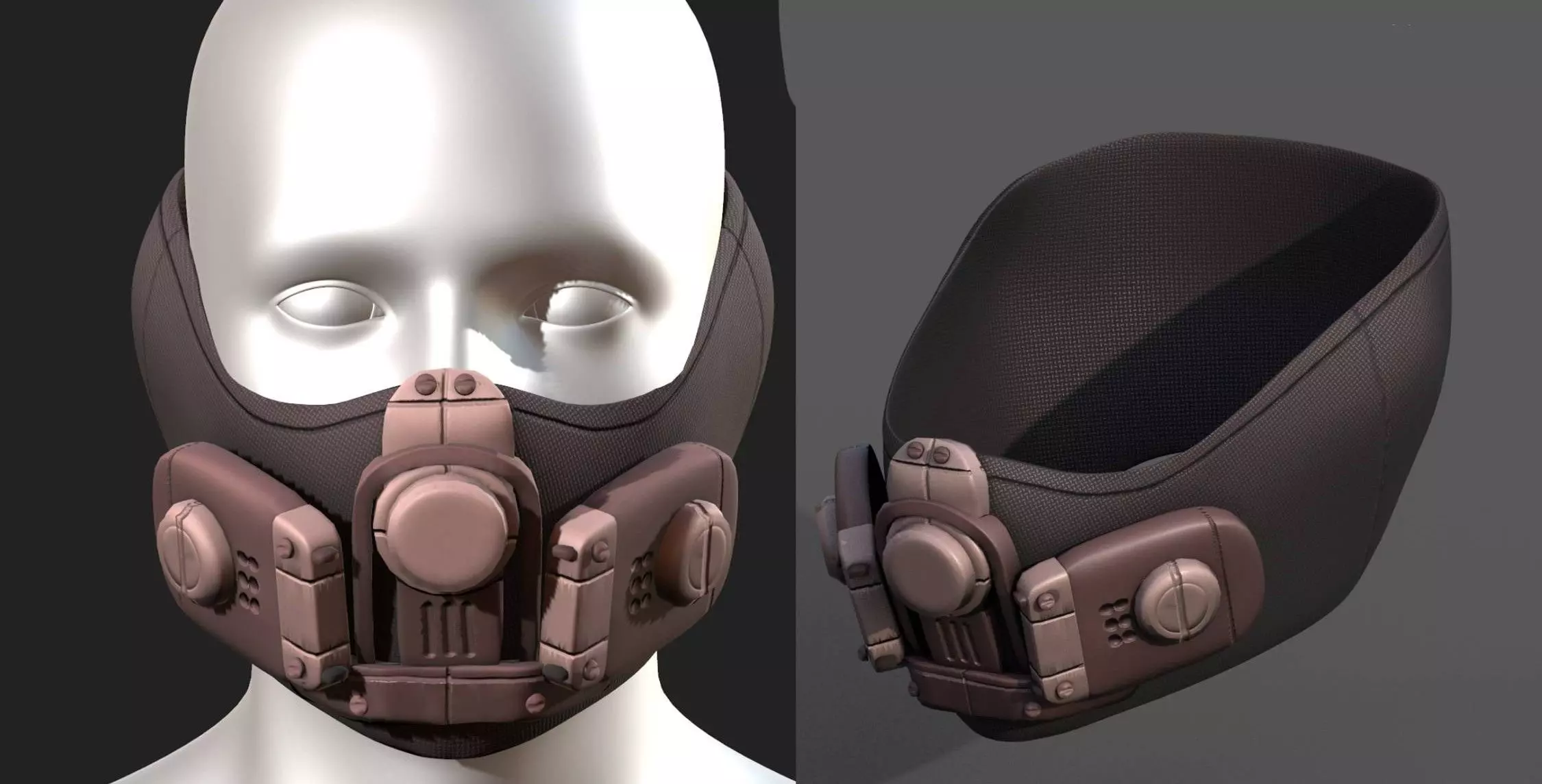 Gas mask respirator scifi futuristic 3d Low-poly 3D model_0