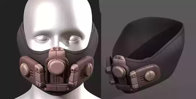 Gas mask respirator scifi futuristic 3d 