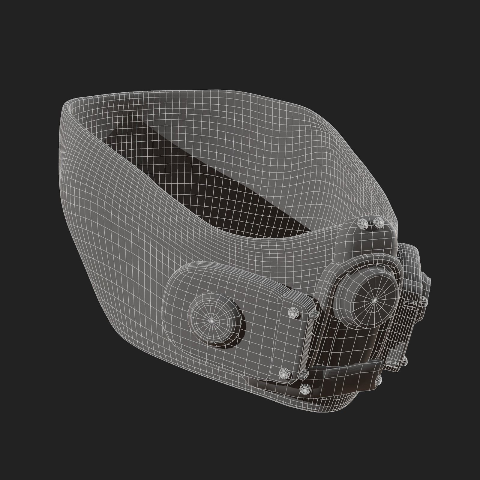Gas mask respirator scifi futuristic 3d Low-poly 3D model_10