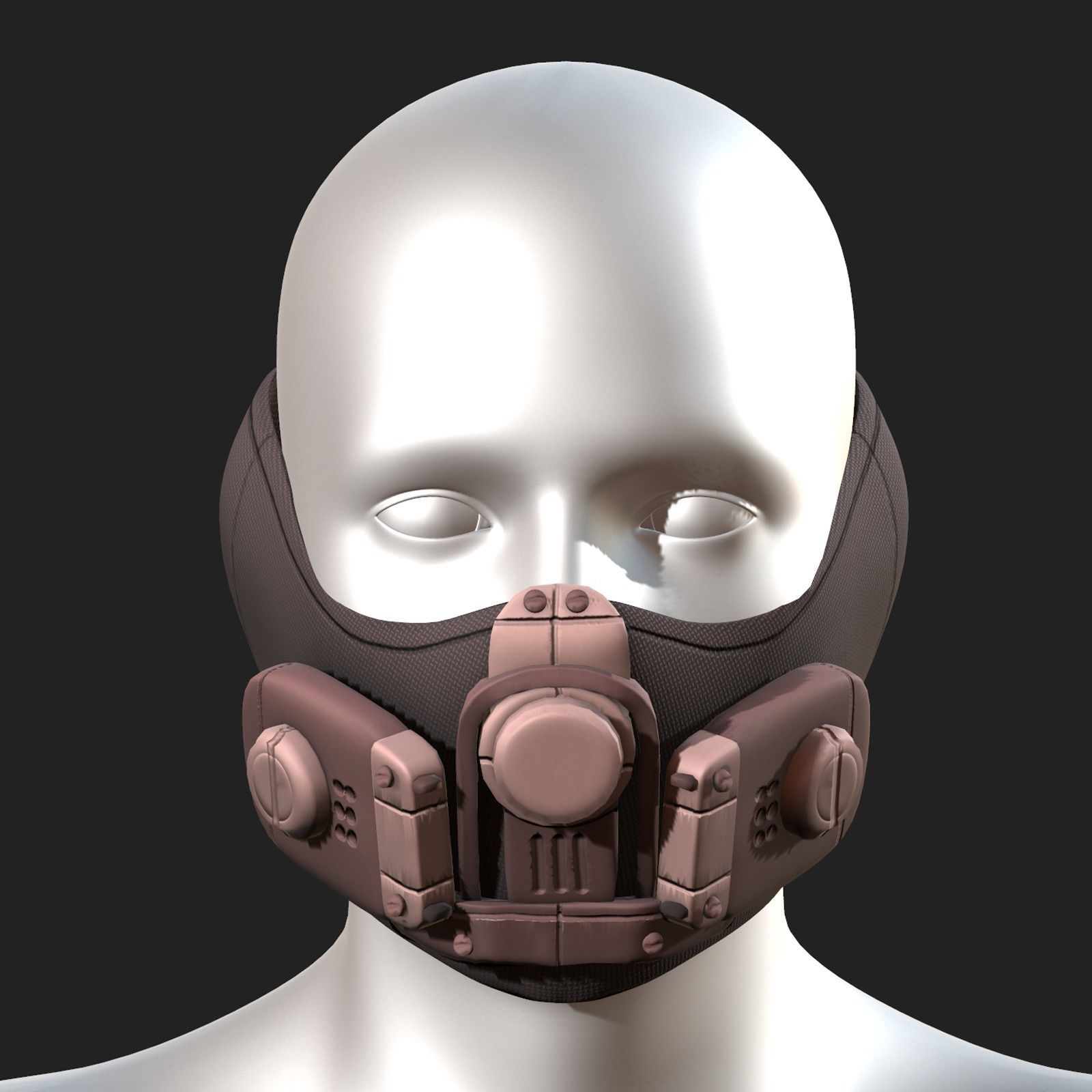 Gas mask respirator scifi futuristic 3d Low-poly 3D model_4
