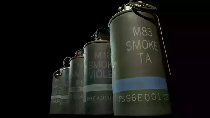 M18 and M83 Smoke Grenades Low-poly 3D model