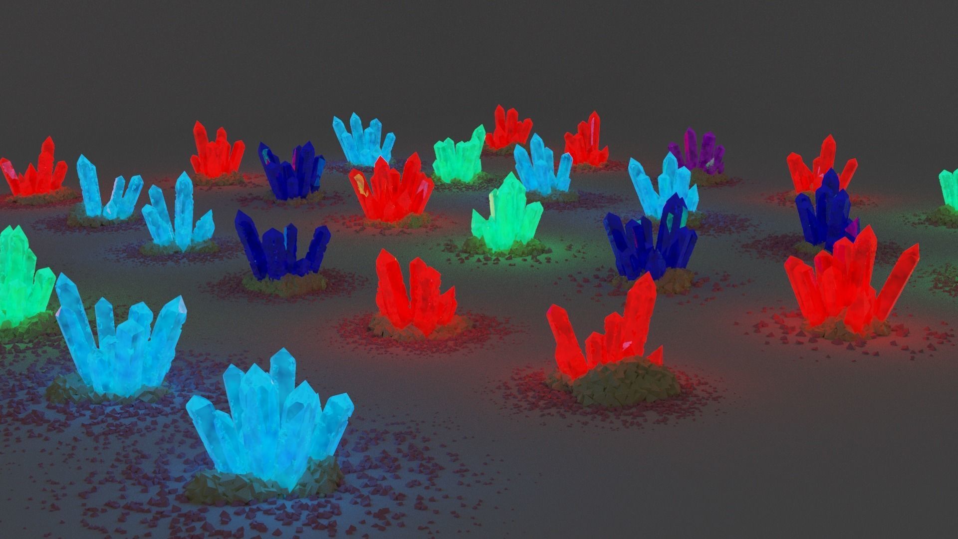 Crystal Pack 30 unique pcs 3D model_3