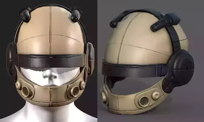 Helmet scifi military futuristic 3d model 