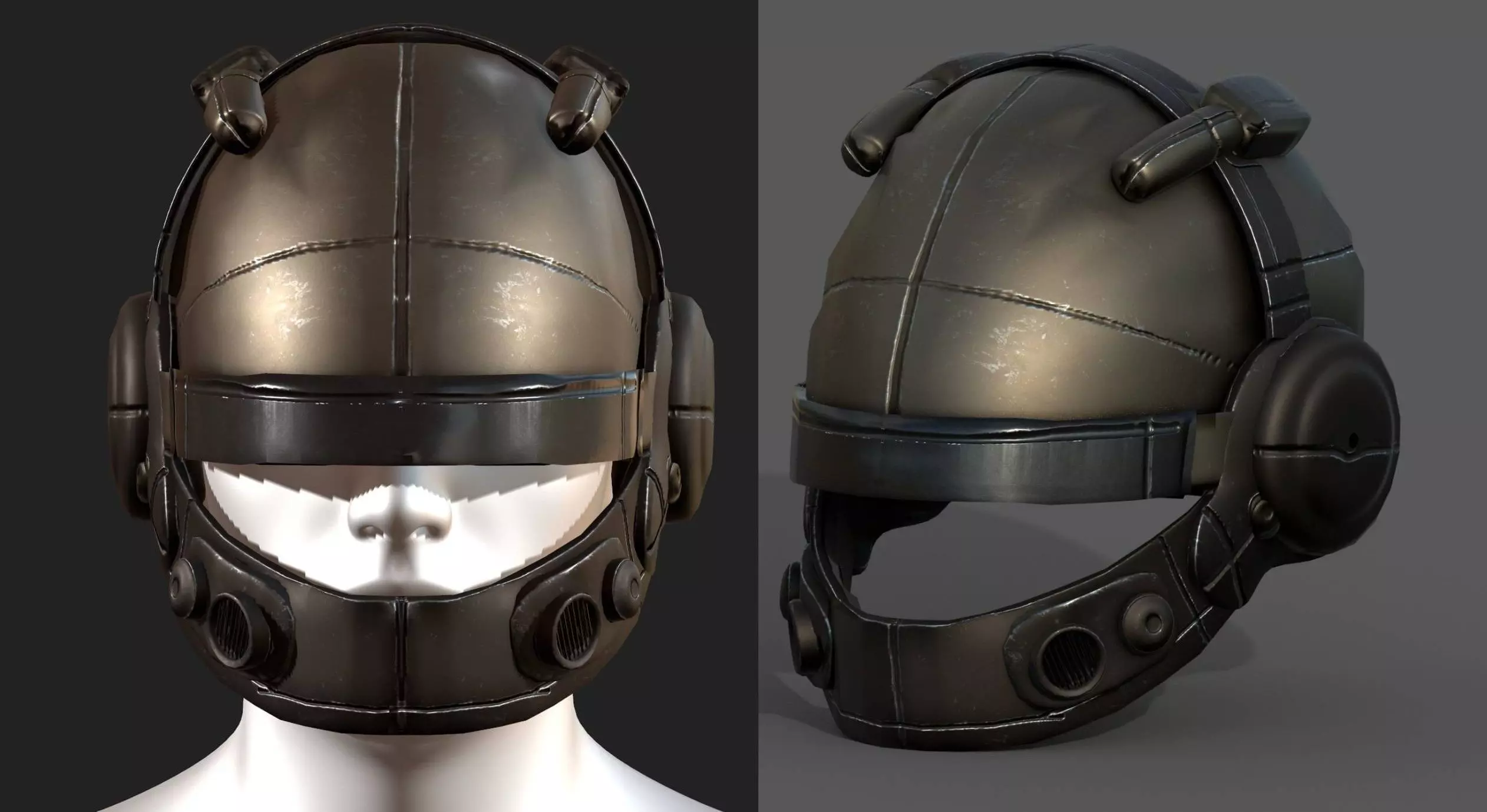 Helmet military combat soldier armor scifi Low-poly 3D model_0