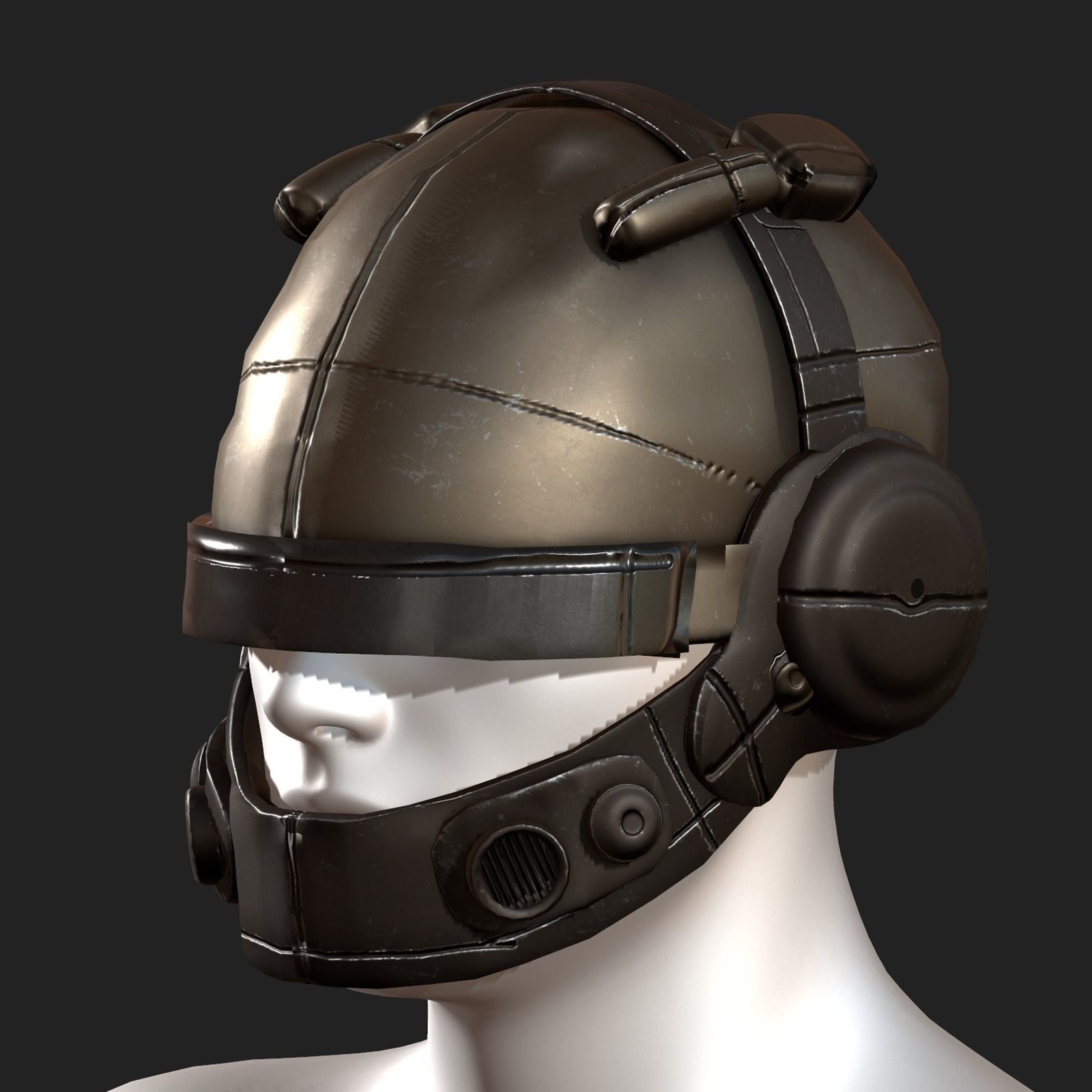 Helmet military combat soldier armor scifi Low-poly 3D model_6