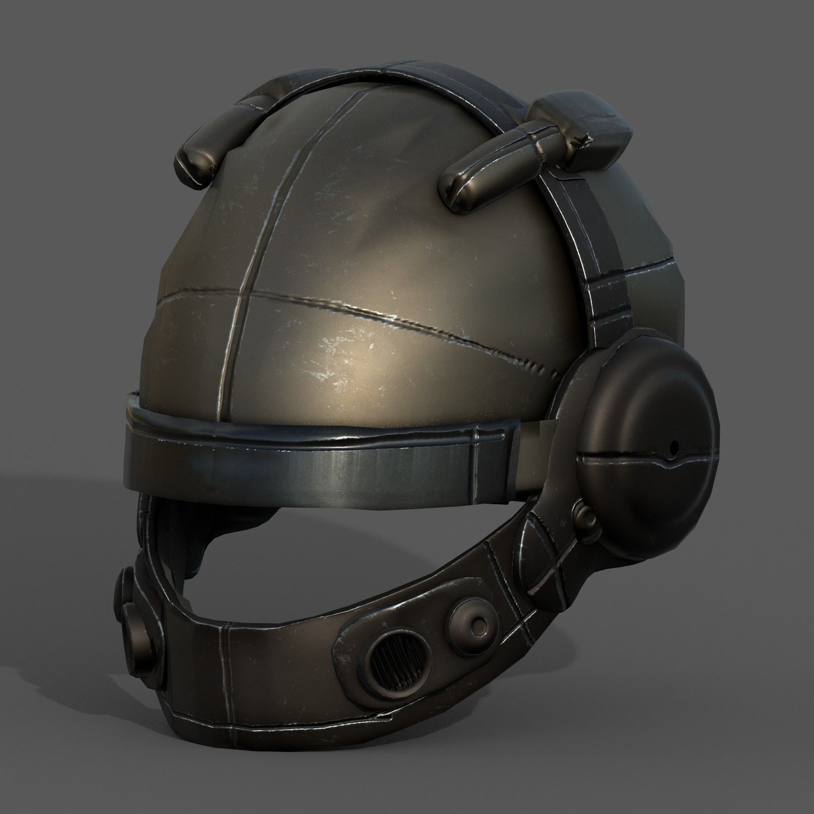 Helmet military combat soldier armor scifi Low-poly 3D model_9