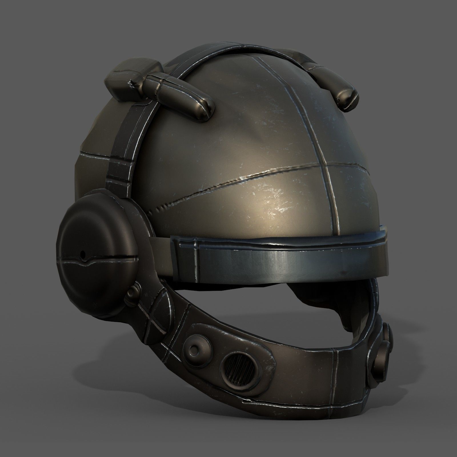 Helmet military combat soldier armor scifi Low-poly 3D model_4