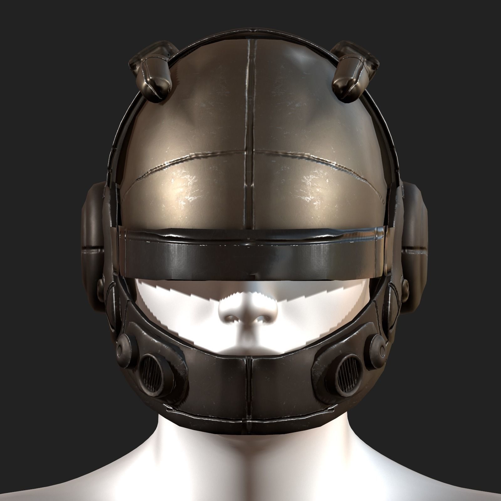Helmet military combat soldier armor scifi Low-poly 3D model_7