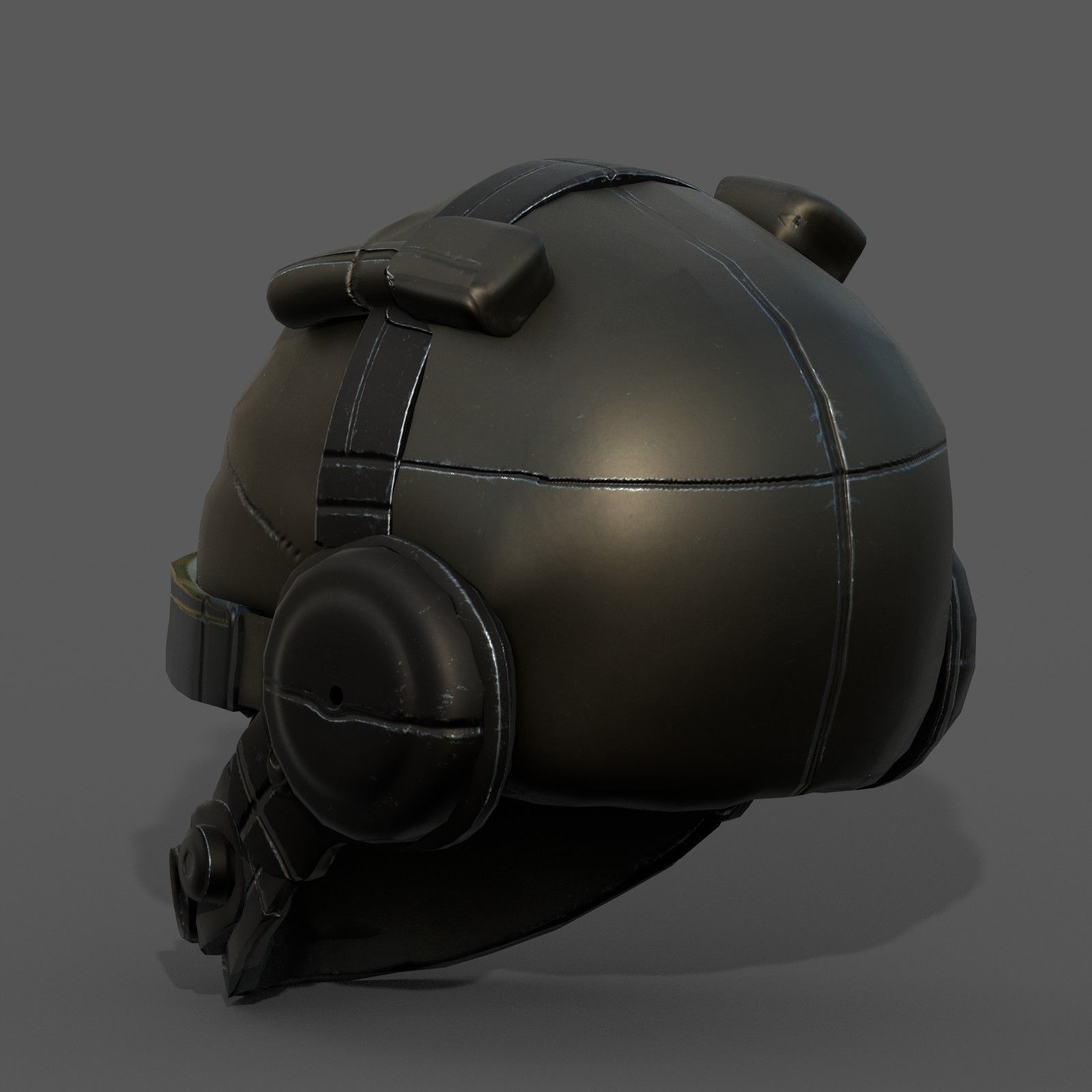 Helmet military combat soldier armor scifi Low-poly 3D model_1