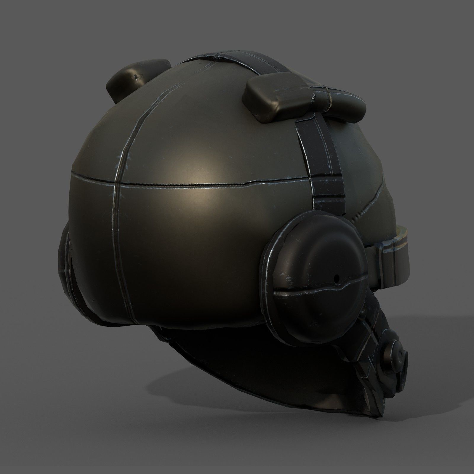 Helmet military combat soldier armor scifi Low-poly 3D model_5