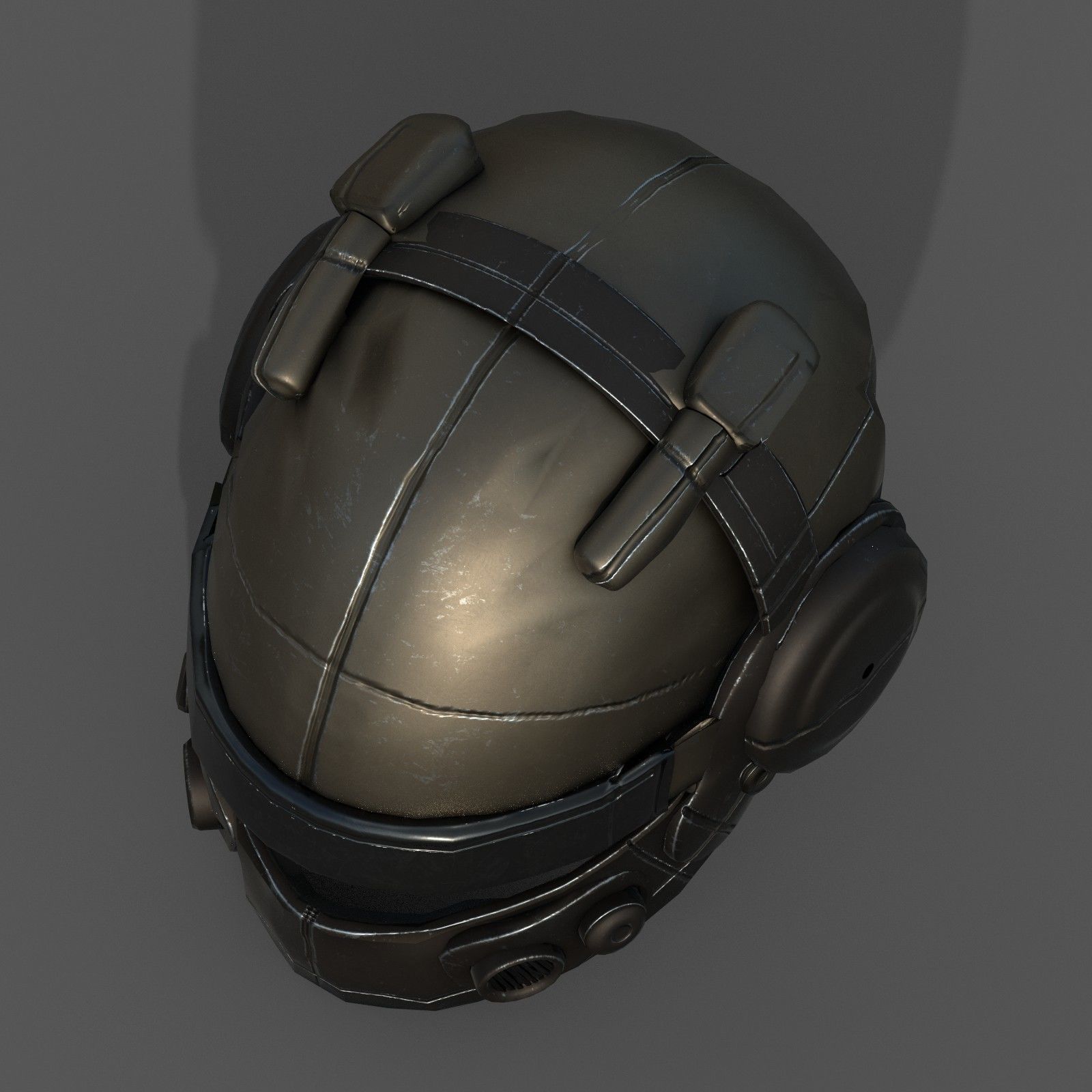 Helmet military combat soldier armor scifi Low-poly 3D model_2