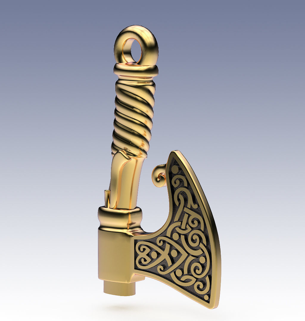Pendant Axe 3D print model_2