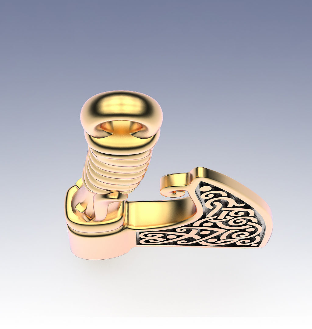 Pendant Axe 3D print model_3