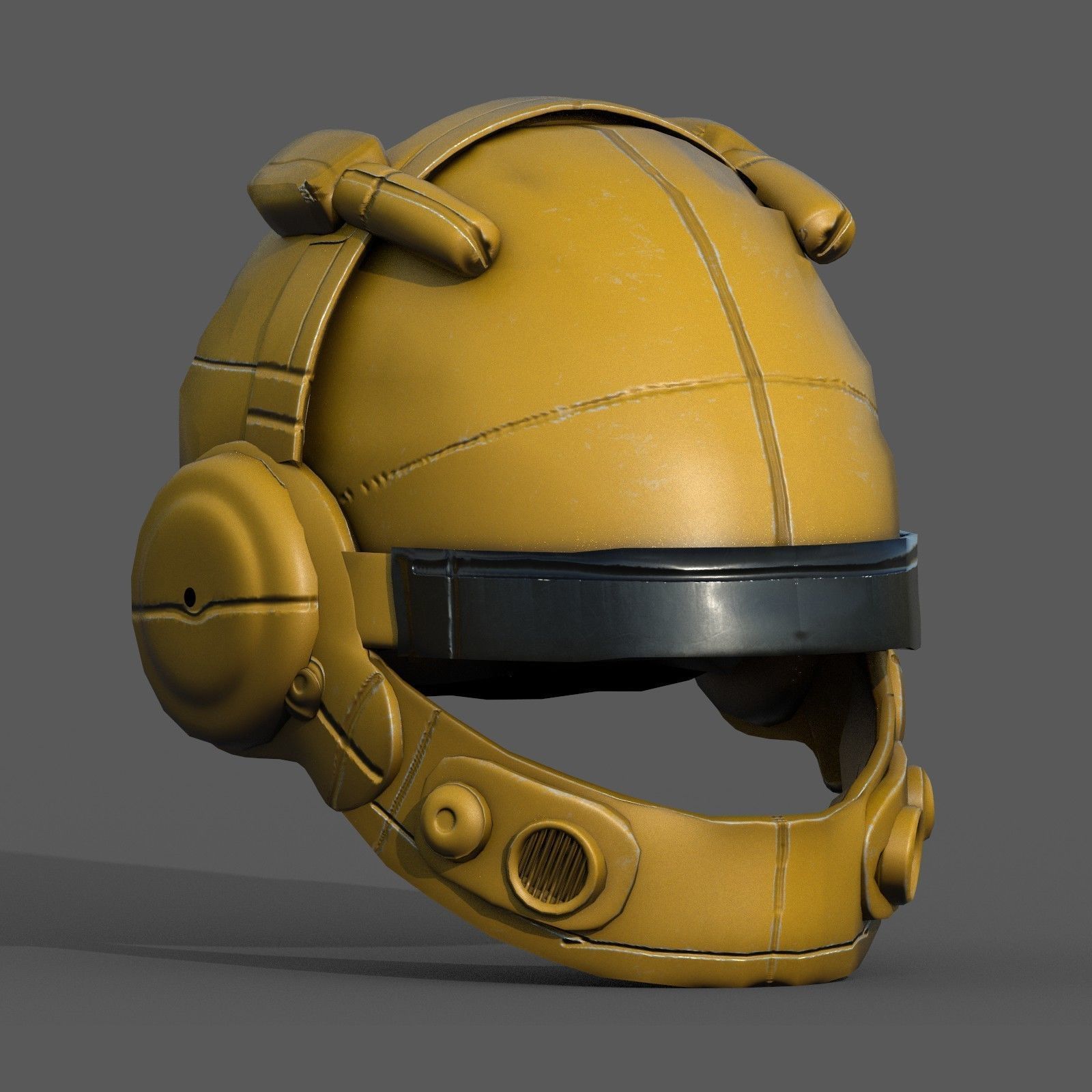 Helmet military combat soldier armor Low-poly 3D model_2