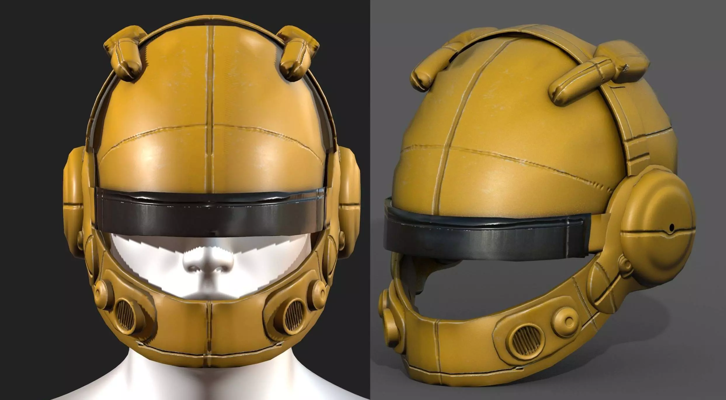 Helmet military combat soldier armor Low-poly 3D model_0