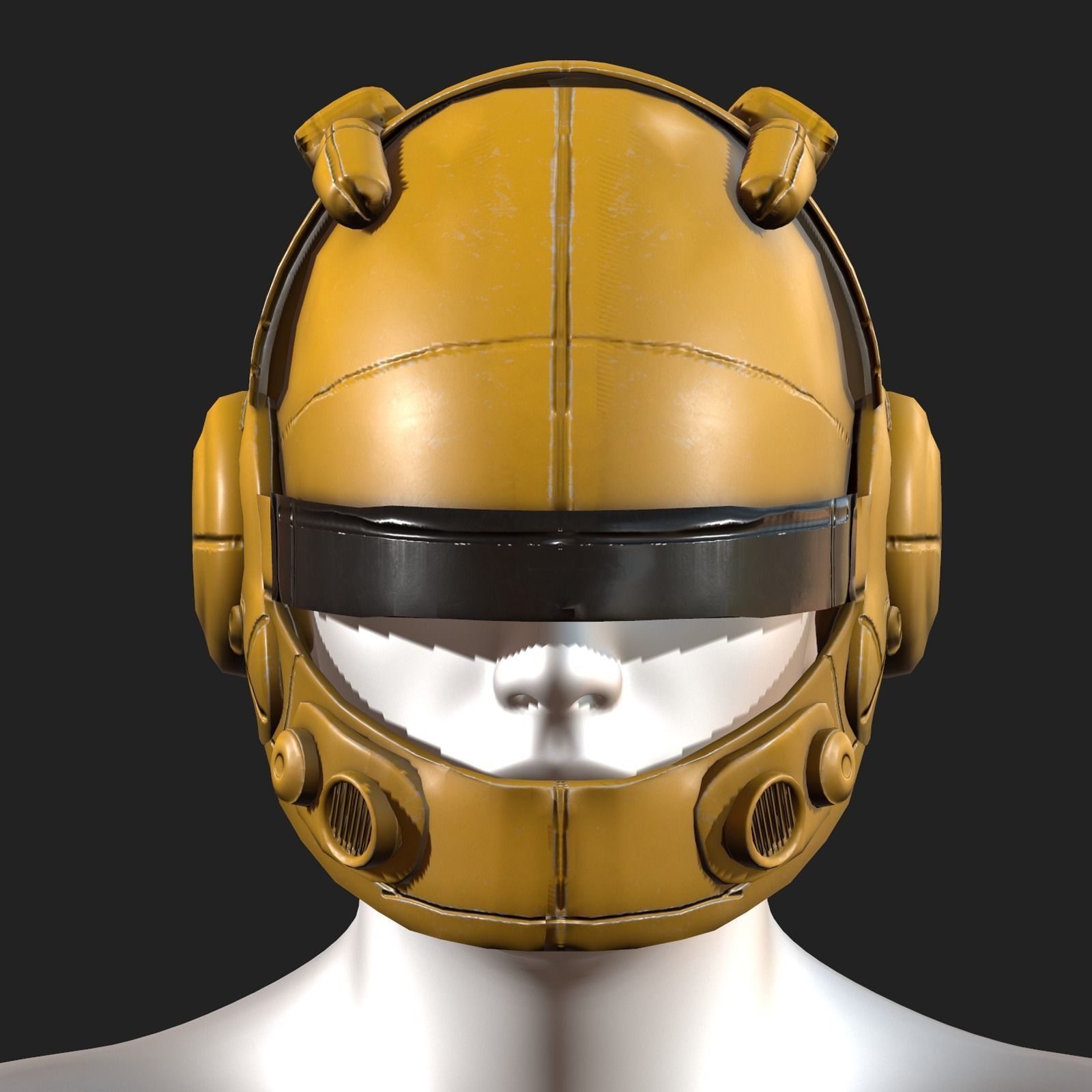 Helmet military combat soldier armor Low-poly 3D model_5